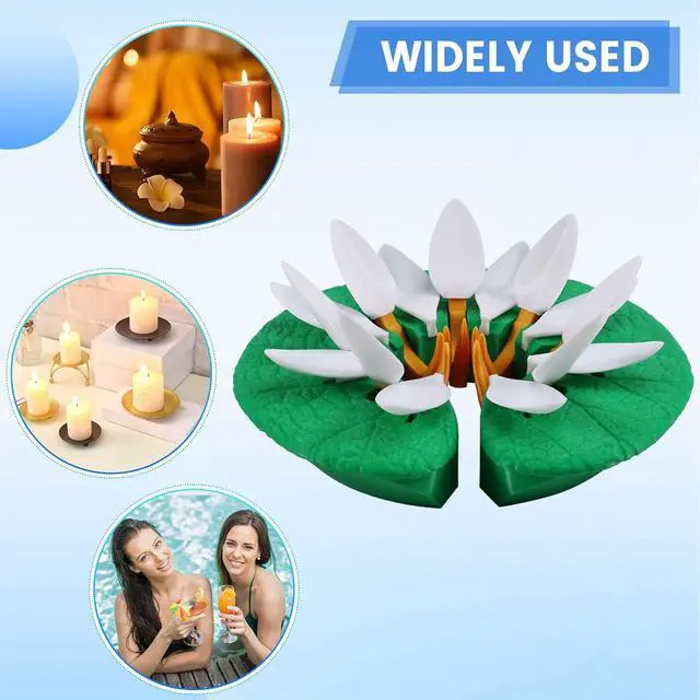 Alt view image 7 of 7 - Wine and Lily Bathroom Wine Rack Candle Floating Rack Design for Bathtub Wine Glass Holder and Tea Light Candle Holder