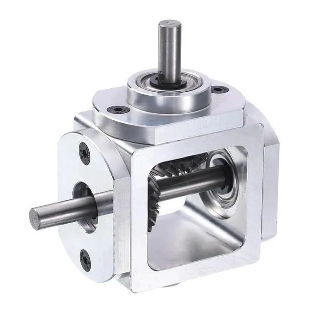 Alt view image 3 of 6 - Gear-Box 90 Degree Right Angle Bevel Gear-Box 1:1 Single Output Shaft 1 Module 20 Teeth Bevel Gear Aluminum Frame