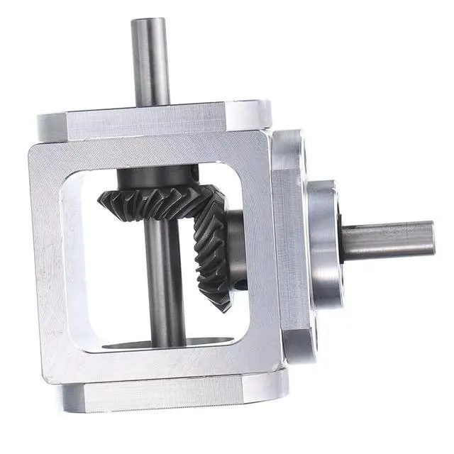 Alt view image 2 of 6 - Gear-Box 90 Degree Right Angle Bevel Gear-Box 1:1 Single Output Shaft 1 Module 20 Teeth Bevel Gear Aluminum Frame