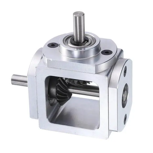 Alt view image 4 of 6 - Gear-Box 90 Degree Right Angle Bevel Gear-Box 1:1 Single Output Shaft 1 Module 20 Teeth Bevel Gear Aluminum Frame