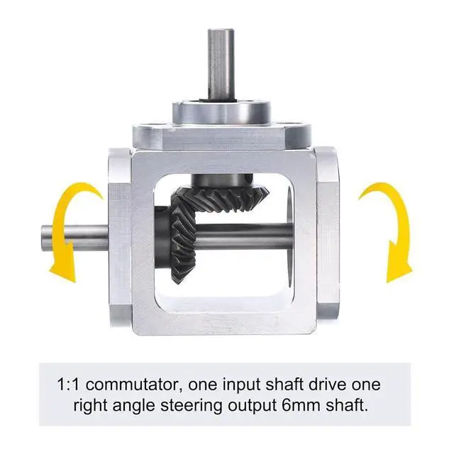 Alt view image 5 of 6 - Gear-Box 90 Degree Right Angle Bevel Gear-Box 1:1 Single Output Shaft 1 Module 20 Teeth Bevel Gear Aluminum Frame
