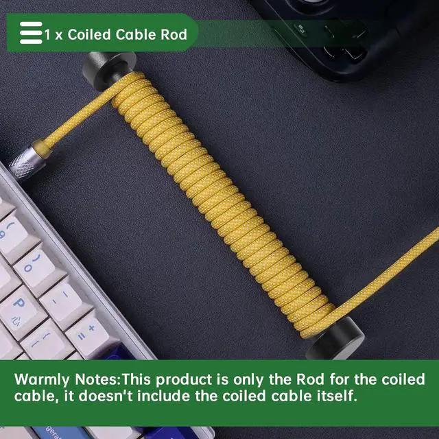 Alt view image 5 of 7 - Coiled Cable Protection Rod Keyboard Coiled Cable Weight Fixed Rod Spring Coiled Cable Protection Pole Rod Keyboard Cord Rod Black