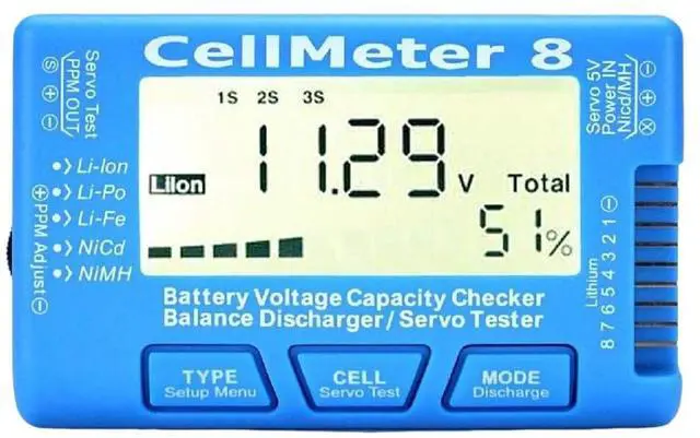Main image of RC CellMeter8 1S-8S Battery Capacity Voltage Test Meter for LiPo Li- NiMH Meter Easy to Use