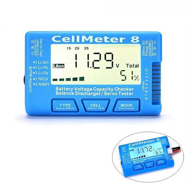Alt view image 3 of 7 - RC CellMeter8 1S-8S Battery Capacity Voltage Test Meter for LiPo Li- NiMH Meter Easy to Use