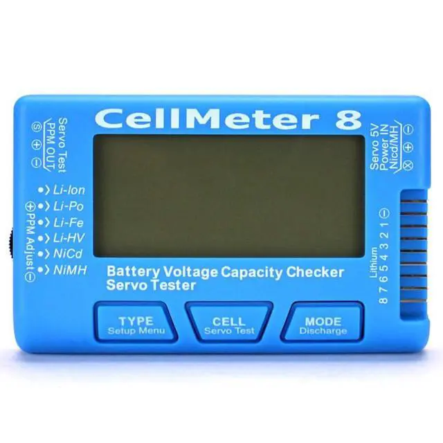 Alt view image 4 of 7 - RC CellMeter8 1S-8S Battery Capacity Voltage Test Meter for LiPo Li- NiMH Meter Easy to Use