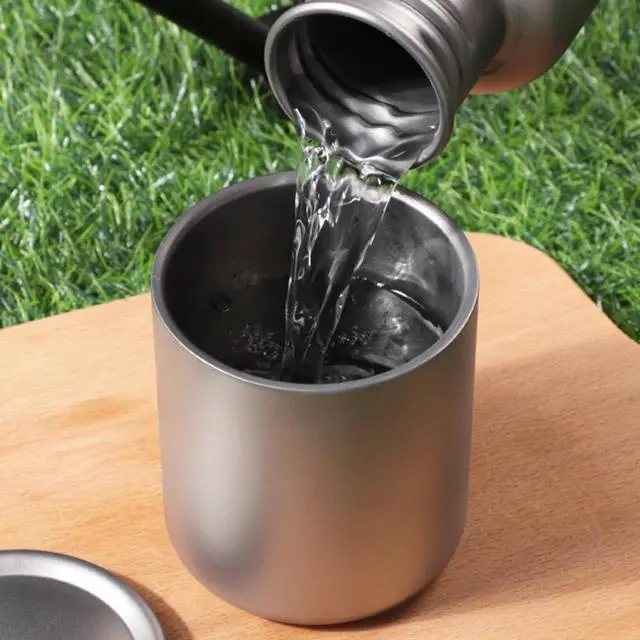 Alt view image 2 of 7 - 600Ml Double Wall Titanium Water Cup Coffee Tea Mug Fit for Home Office Outdoor Camping Hiking Picnic Without Handle