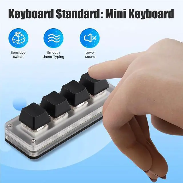 Alt view image 6 of 7 - USB Programming Macro Custom Keyboard RGB 4 Keys Knob Gaming Mechanical Hot Swap Keyboard for Photoshop Drawing