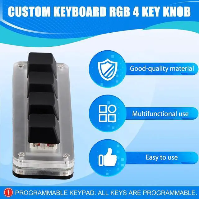 Alt view image 3 of 7 - USB Programming Macro Custom Keyboard RGB 4 Keys Knob Gaming Mechanical Hot Swap Keyboard for Photoshop Drawing