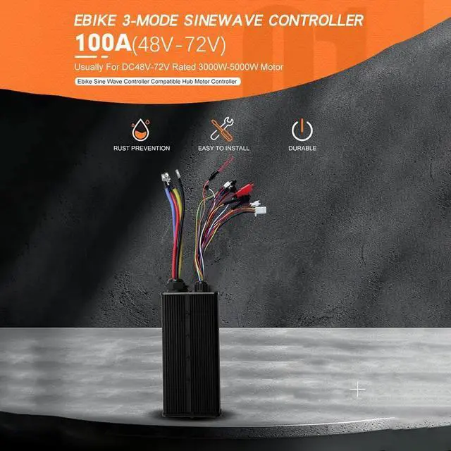 Alt view image 2 of 7 - Sine Wave Controller 3-Mode 100A 24-Tube 48V-72V 3000w-5000W Motor for UART No. 2 Communication Protocol