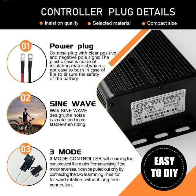 Alt view image 4 of 7 - Sine Wave Controller 3-Mode 100A 24-Tube 48V-72V 3000w-5000W Motor for UART No. 2 Communication Protocol