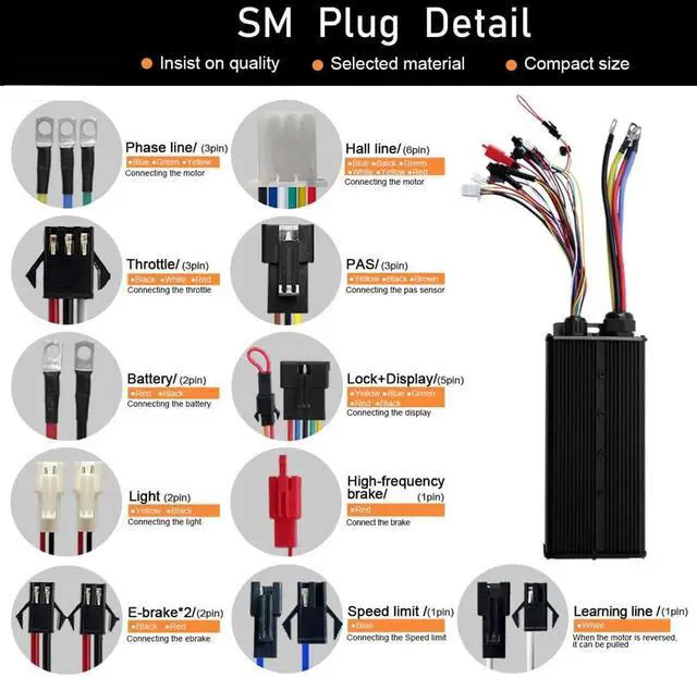 Alt view image 6 of 7 - Sine Wave Controller 3-Mode 100A 24-Tube 48V-72V 3000w-5000W Motor for UART No. 2 Communication Protocol