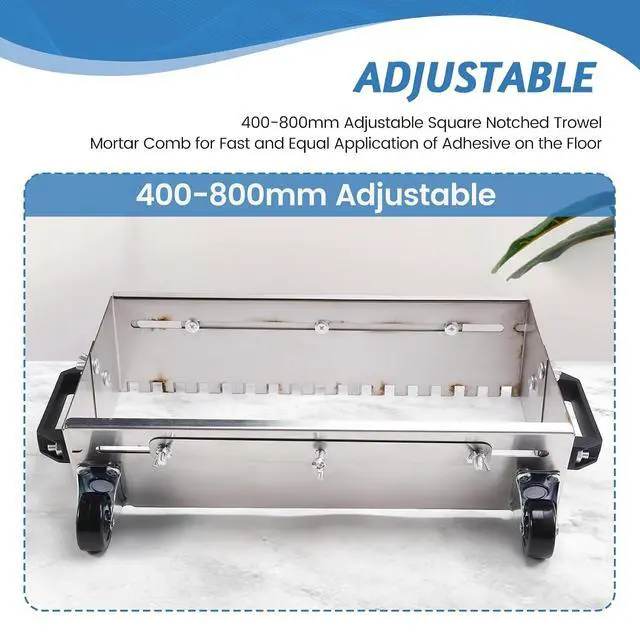 Alt view image 3 of 7 - 400-800mm Adjustable Square Notched Trowel Mortar Comb for Fast and Equal Application of Adhesive on The Floor