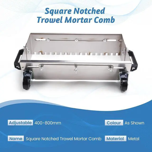 Alt view image 4 of 7 - 400-800mm Adjustable Square Notched Trowel Mortar Comb for Fast and Equal Application of Adhesive on The Floor
