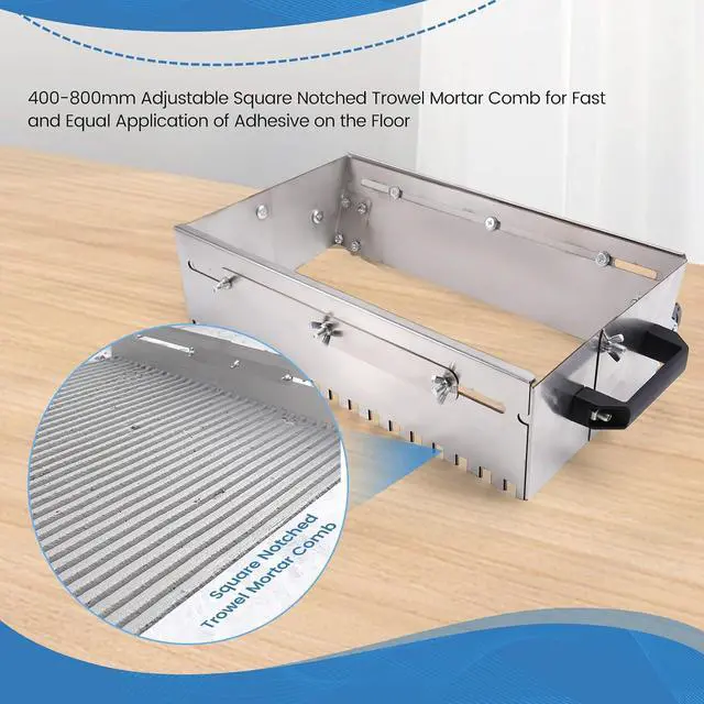 Alt view image 5 of 7 - 400-800mm Adjustable Square Notched Trowel Mortar Comb for Fast and Equal Application of Adhesive on The Floor