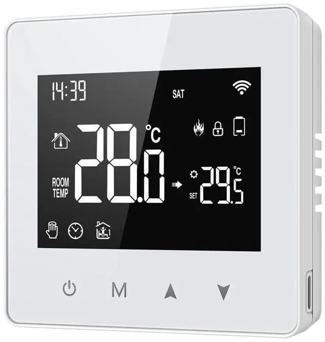 Main image of Tuya Wifi Thermostat Smart Home Battery Powered Temperature Controller for Gas Boiler Works with Voice Assistant White ABS Remote Thermostat