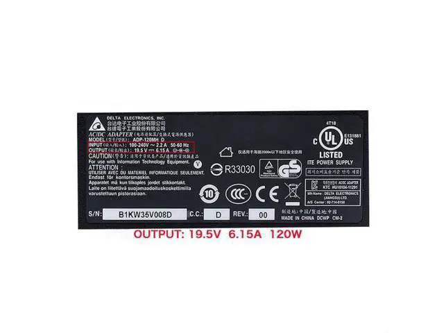 Alt view image 2 of 2 - 19.5V 6.15A 120W 5.5x2.5mm DELTA ADP-120MH D A12-120P1A AC Adapter For MSI GS70 GP60 GP62 GL62 GL72 GE72 Gaming Notebook