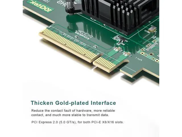 Alt view image 3 of 5 - ipolex 10Gb Network Card X520-DA2-Intel PCI-E Ethernet Card NIC Dual SFP+ Port E10G42BTDA, Intel 82599EN Controller, 10G PCI Express LAN Adapter Support Windows Server/Windows, Linux, Vmware