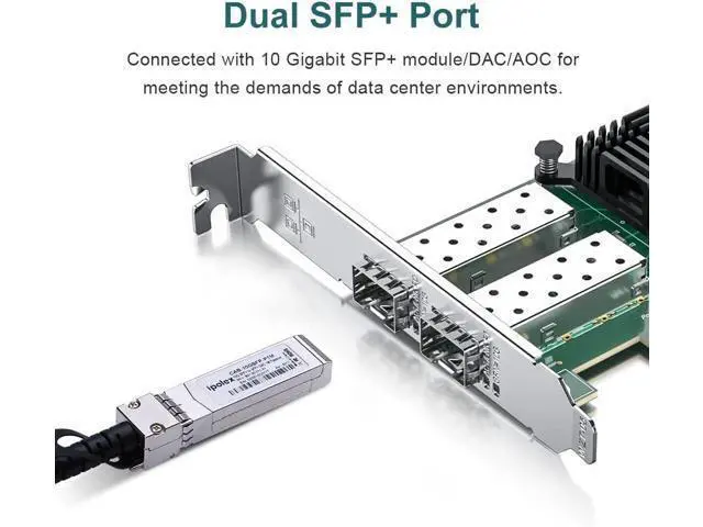 Alt view image 4 of 5 - ipolex 10Gb Network Card X520-DA2-Intel PCI-E Ethernet Card NIC Dual SFP+ Port E10G42BTDA, Intel 82599EN Controller, 10G PCI Express LAN Adapter Support Windows Server/Windows, Linux, Vmware
