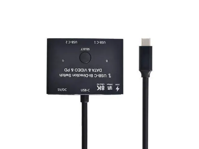 Alt view image 3 of 5 - Chenyang PD 8K@30hz 100W 10Gbps USB-C Type-C Bi-Direction Switch MST 1 to 2 Hub Support Video Data