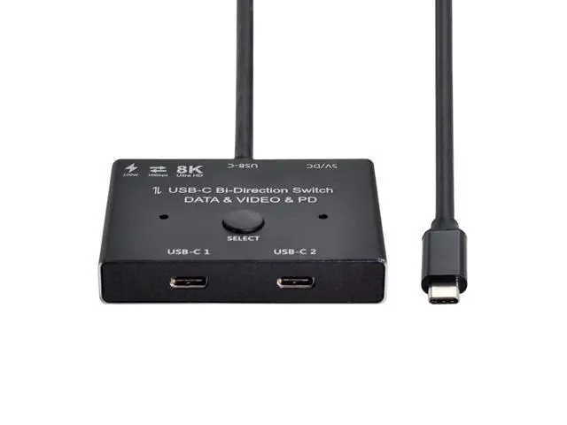 Alt view image 4 of 5 - Chenyang PD 8K@30hz 100W 10Gbps USB-C Type-C Bi-Direction Switch MST 1 to 2 Hub Support Video Data
