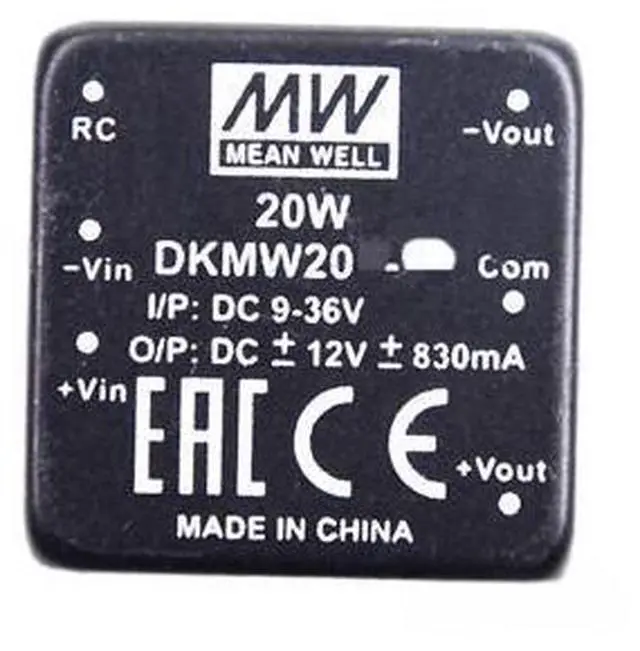 Main image of Mean Well DKMW 20W ±15V ±660mA Power Supply Converter DKMW20G-15 DC-DC Voltage Stabilized Dual Output Switching Power Supply Driver Transformer