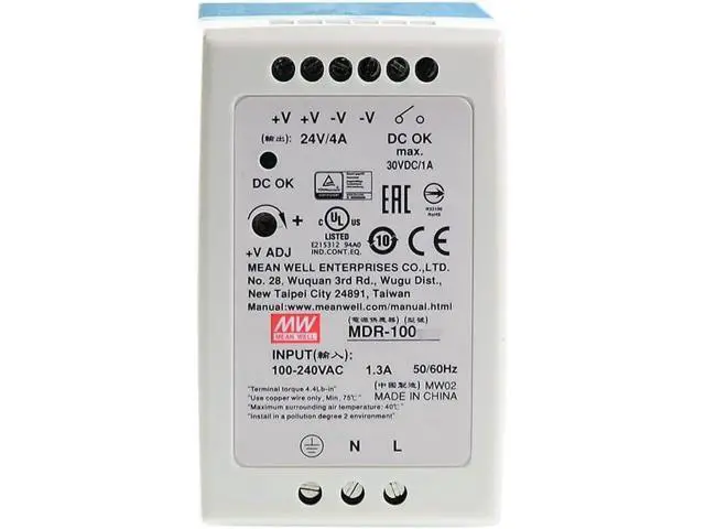 Alt view image 2 of 5 - Mean Well MDR 100W 12V 7.5A Switching Power Supply AC/DC Single Output Industrial DIN Rail MDR-100-12 Type Enclosed Power Supply Driver Transformer