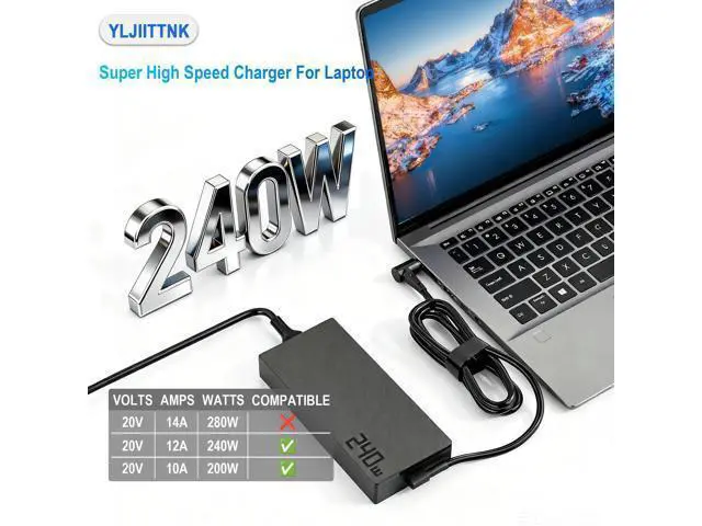 Alt view image 2 of 5 - 240W 230W Laptop Charger Compatible with Asus ROG Strix Scar 15 17 G15 G17 TUF F17 F16 F15 A17 A15 Vivobook Pro 16X 15X Flow X16 Zephyrus Duo 15 S M16 G14 G15 G16 S17 GA401 GA402 GA503 Power Adapte