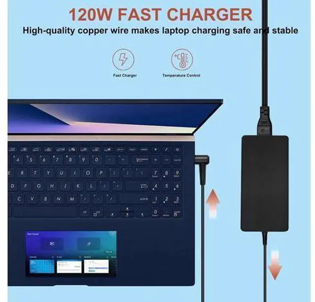 Alt view image 3 of 7 - 120W Charger for msi Laptop Charger msi gf63 gv15 GV15-Thin-11SC GF63 Thin 10 11 12Th Intel core Laptop ms-16r5 ms-16r6 ms-16r7 adp-120vh d a17-120p2a