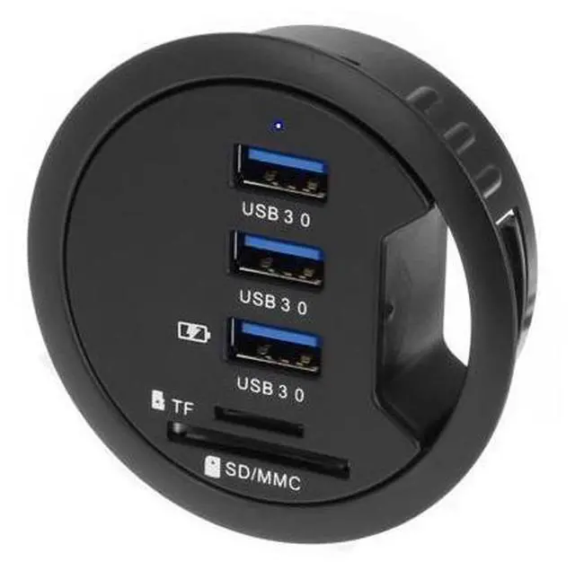 Main image of SEDNA - 2.5" Grommet Hole - in Desk - USB 3.1 Gen I 3 Port Hub/BC 1.2 USB Charger with SD Card Reader