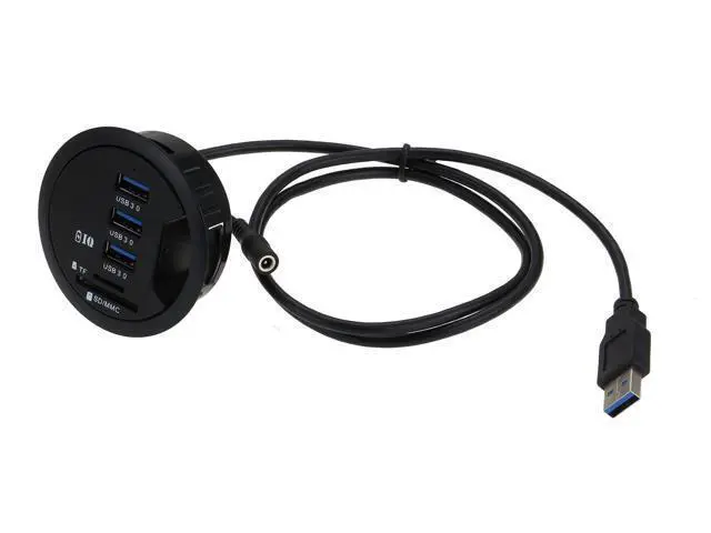 Alt view image 2 of 5 - SEDNA - 2.5" Grommet Hole - in Desk - USB 3.1 Gen I 3 Port Hub/BC 1.2 USB Charger with SD Card Reader