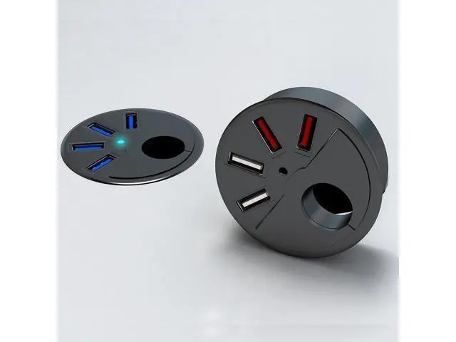 Alt view image 5 of 5 - SEDNA - 2.5" Grommet Hole - in Desk - USB 3.1 Gen I 3 Port Hub/BC 1.2 USB Charger with SD Card Reader