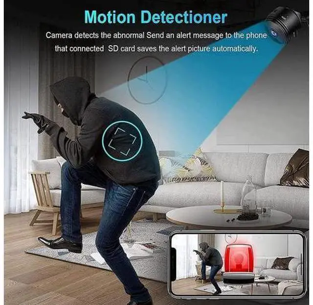 Alt view image 5 of 7 - Guardhouse Magnetic Mini Security Camera,Hidden Mini 1080P HD Wireless WiFi Spy Camera,Small Home Pet Nanny Camera Monitoring,Wide-Angle Lens,Night Vision,Motion Detection/Smart Alerts (2PC*64GB)
