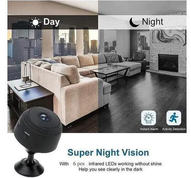 Alt view image 4 of 7 - Guardhouse Magnetic Mini Security Camera,Hidden Mini 1080P HD Wireless WiFi Spy Camera,Small Home Pet Nanny Camera Monitoring,Wide-Angle Lens,Night Vision,Motion Detection/Smart Alerts (2PC*64GB)