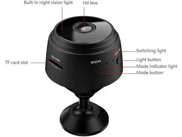 Alt view image 6 of 6 - Camera, 2026 New Wireless Security Camera, Magnetic Mini 1080P HD | Smart Motion Alerts, App Remote with Night Vision for Home Indoor Outdoor (Black-64GB, 2)