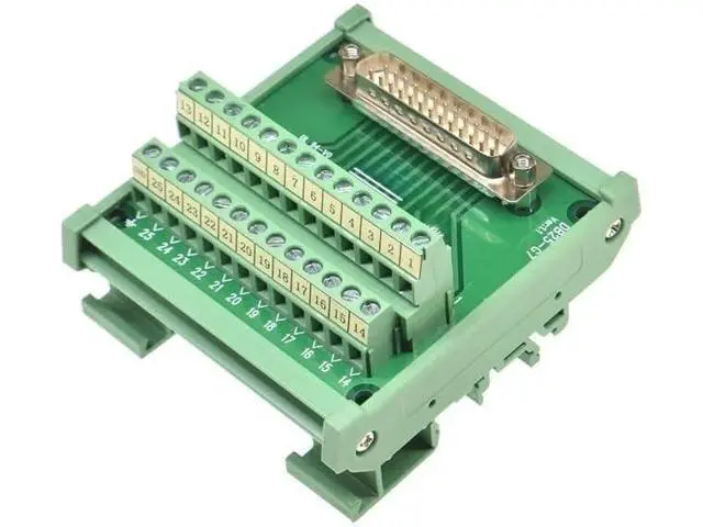 Alt view image 4 of 5 - 1PCS DB25 Male/Female Socket to Terminal Block Adapter PCB Board D-SUB 25pin Connector Converter Din Rail Mounting(Female)