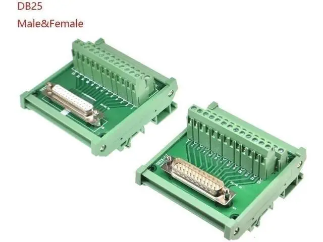 Alt view image 2 of 5 - 1PCS DB25 Male/Female Socket to Terminal Block Adapter PCB Board D-SUB 25pin Connector Converter Din Rail Mounting(Female)