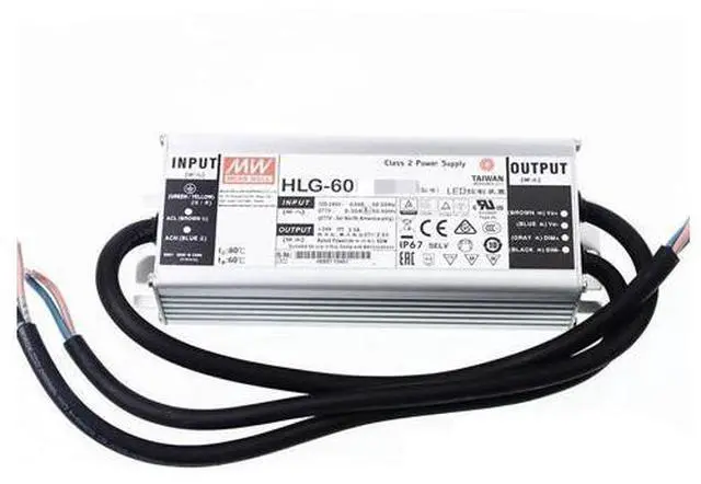Alt view image 4 of 5 - Mean Well HLG 60W 20V 3A LED Driver HLG-60H-20B Switching Power Supply Converter Transformer with IP67, PFC Function, Metal Case, 3 in 1 Dimming