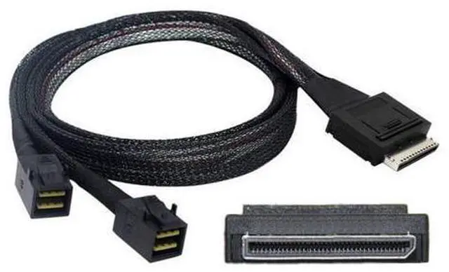 Main image of Chenyang SFF-8611 to SFF-8643 Cable,OCuLink PCIe PCI-Express SFF-8611 8X 8-Lane to 2 SFF-8643 HD 4X SSD Data Active Cable 50cm