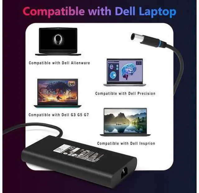 Alt view image 5 of 7 - New Slim 240W Laptop Charger Compatible with Dell Alienware M15, M17, 17, 15, X15, X16, X17, Area 51M, M17X, M18X, X51 Power Supply Cord 7.4mm Tip