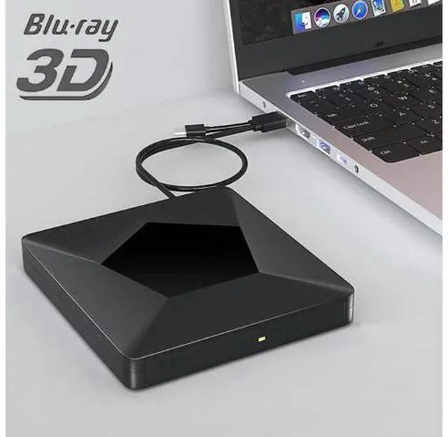 Main image of External Bluray CD DVD Drive, Ultra Slim USB 3.0 and Type-C Portable Portable Slim CD DVD +/-RW Drive Player Burner, Blu-ray CD DVD Burner 3D Optical Blu-ray CD DVD Drive for Windows XP/7/8/10, MacOS