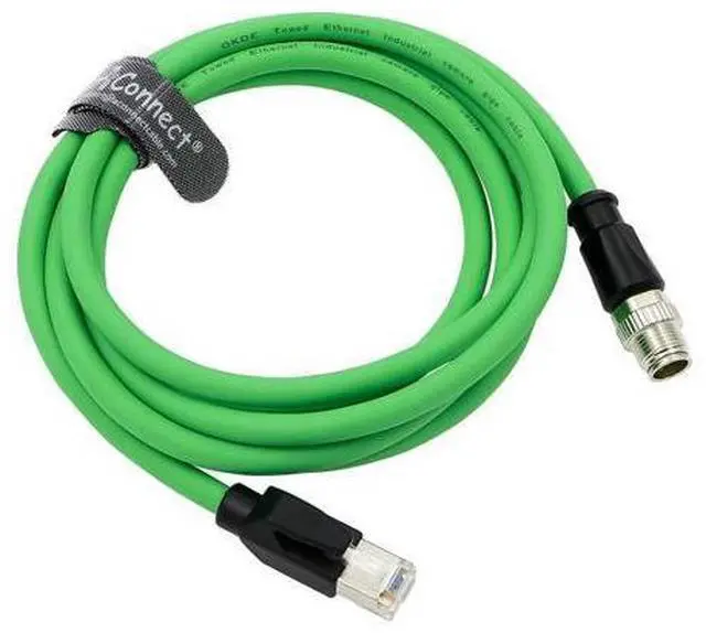 Main image of M12-X-Code Ethernet-Cable for Cognex in Sight Industrial Camera M12 8 Pin Male X Code to RJ45 Shielded Cat6ae Ethernet Cable 3M (Green)