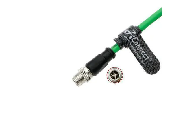Alt view image 2 of 3 - M12-X-Code Ethernet-Cable for Cognex in Sight Industrial Camera M12 8 Pin Male X Code to RJ45 Shielded Cat6ae Ethernet Cable 3M (Green)
