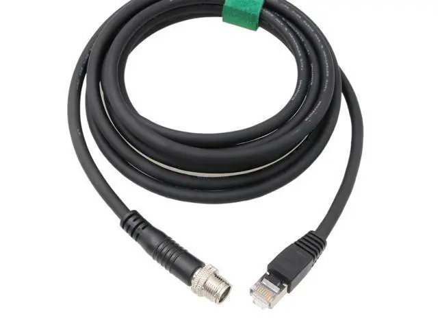Alt view image 2 of 5 - HangTon Ethernet Cable for Cognex Basler Baumer Camera Sensor GigE Vision Application High Speed Network M12 8 Pin X-Coding to RJ45 Cat 6A 16.4ft