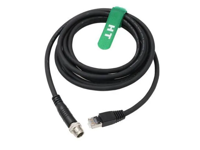 Alt view image 5 of 5 - HangTon Ethernet Cable for Cognex Basler Baumer Camera Sensor GigE Vision Application High Speed Network M12 8 Pin X-Coding to RJ45 Cat 6A 16.4ft