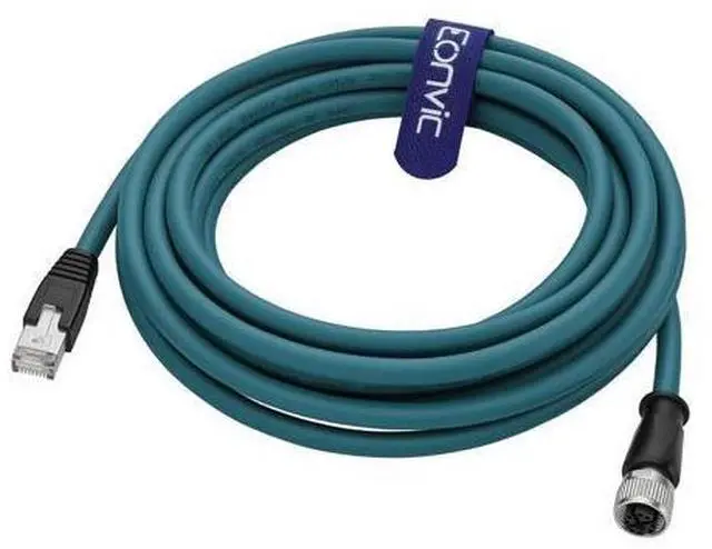 Main image of Eonvic M12 X Code 8 Pin Female to RJ45 Cat-7e High Flex Ethernet Cable for Cognex Industrial Camera (5M)