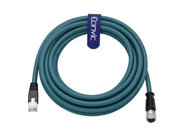 Alt view image 3 of 5 - Eonvic M12 X Code 8 Pin Female to RJ45 Cat-7e High Flex Ethernet Cable for Cognex Industrial Camera (5M)