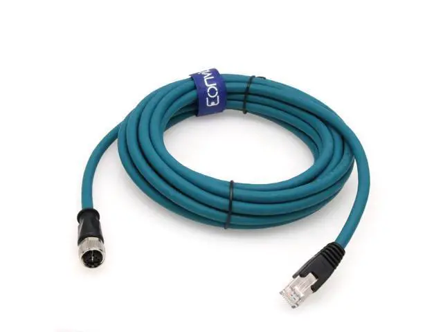 Alt view image 4 of 5 - Eonvic M12 X Code 8 Pin Female to RJ45 Cat-7e High Flex Ethernet Cable for Cognex Industrial Camera (5M)