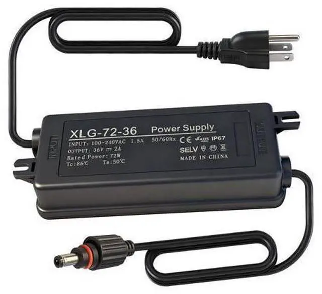Main image of 36V Waterproof Power Adapter Charger, for Govee Permanent Outdoor Light Compatible with Govee H705D/H705E/H705F Replacement Power Supply Cord(Black)