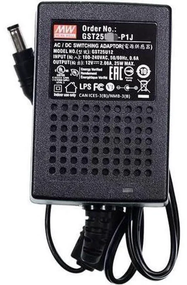 Main image of Mean Well GST Series 23W 9V 2.55A Power Supply Adapter, GST25U09-P1J 2 Pin AC EU Gauge Plug Desktop Industrial Adapter Switching Power Supply