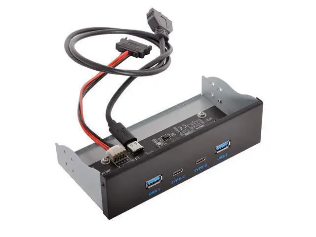 Alt view image 2 of 6 - xiwai USB-C & USB 3.0 HUB 4 Ports Front Panel to Motherboard 20Pin Connector Cable for 5.25" CD-ROM Bay